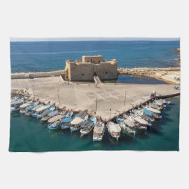 Toalla de té del castillo de Paphos - foto origina