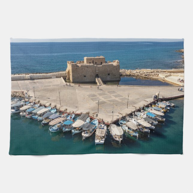 Toalla de té del castillo de Paphos - foto origina (Horizontal)