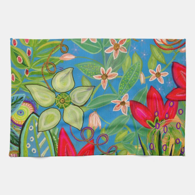 Toalla de té del día del cielo azul (Horizontal)