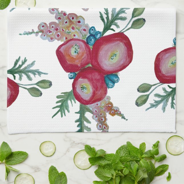 Toalla de té del jardín de amapola (Doblado)