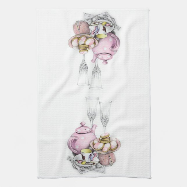 Toalla de té del tiempo del té de la cocina (Vertical)