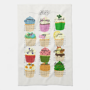 Toalla de té en la cocina del calendario 2023