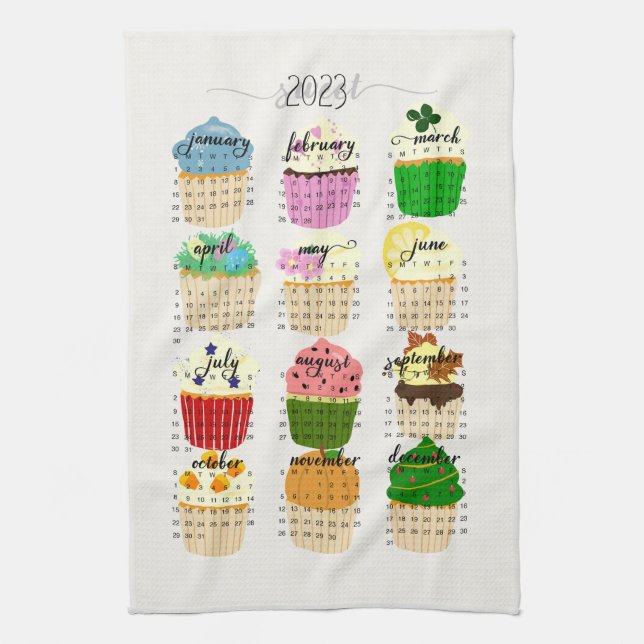 Toalla de té en la cocina del calendario 2023 (Vertical)