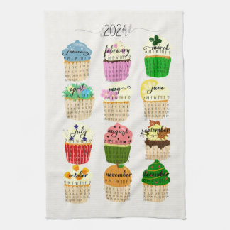 Toalla de té en la cocina del calendario 2024