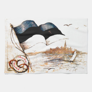 Toalla de té estonia de la bandera