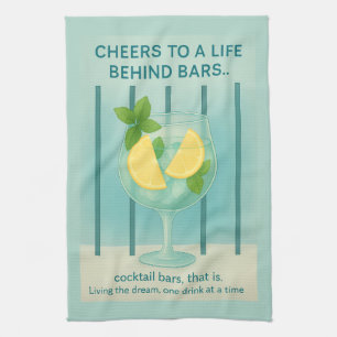 Toalla de té Gin & Tonic   Regalo de cocina azul h