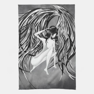 Toalla de té gris ángel celestial