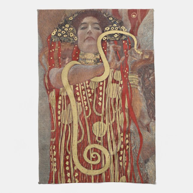 TOALLA DE TÉ: GUSTAV KLIMT : HIGIEIA (Vertical)
