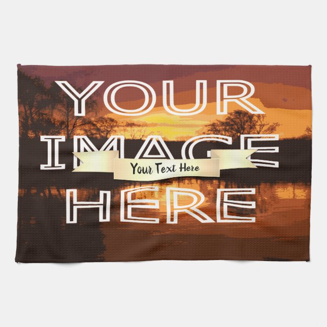 Toalla de té impresa con fotografía personalizada (Horizontal)