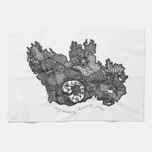 Toalla de té impresa de lace Kenmare de Irlanda
