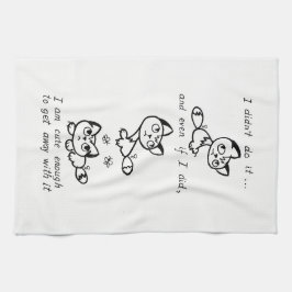 Toalla de té linda del gato