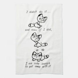 Toalla de té linda del gato