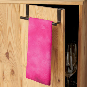 Toalla de té magenta efecto de nube
