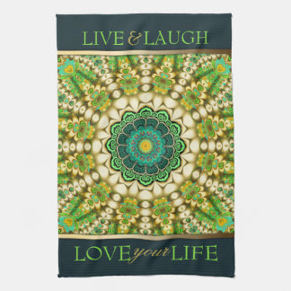 Toalla de té Mandala Bohemia Verde Oriental