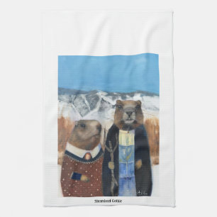 Toalla de té Marmota (Gótico Americano)