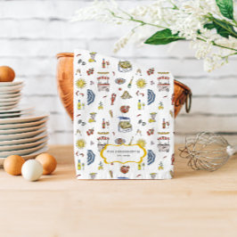 Toalla de té monograma de verano italiano