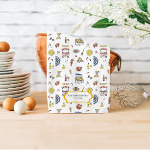 Toalla de té monograma de verano italiano