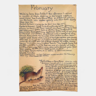 Toalla de té Nature Notes Febrero de Edith Holden
