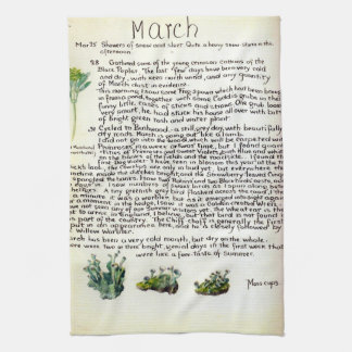 Toalla de té Nature Notes March de Edith Holden