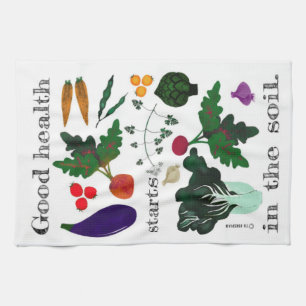 Toalla de té orgánica de las verduras