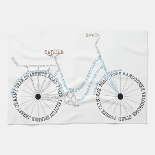 Toalla de té para bicicleta de bicicleta tipográfi