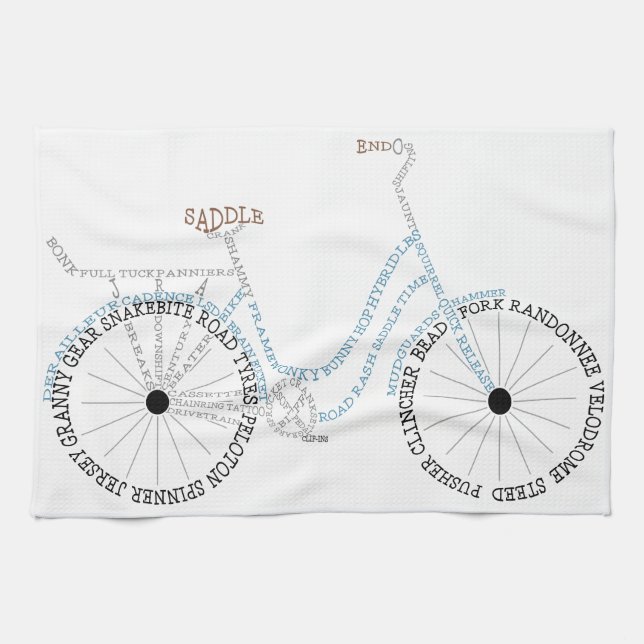 Toalla de té para bicicleta de bicicleta tipográfi (Horizontal)