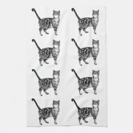 Toalla de té para gatos de Tabby