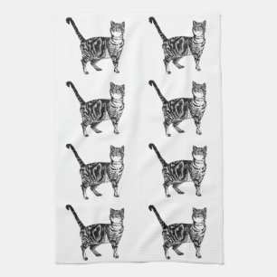 Toalla de té para gatos de Tabby