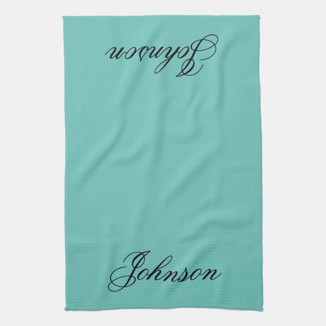 Toalla de té personalizada - Nombre de familia Luz (Vertical)