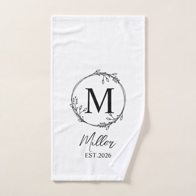 Toalla de té personalizada para granja, inicial mo (Toalla de mano)
