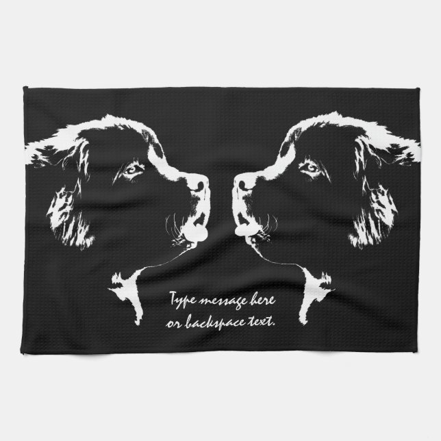Toalla de té personalizada toalla del perro de (Horizontal)