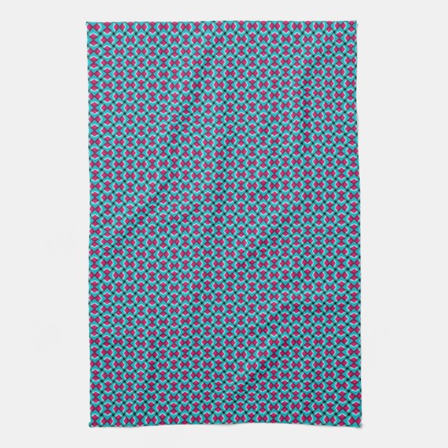 Toalla de té Pinky Red & Blue Pattern (Vertical)
