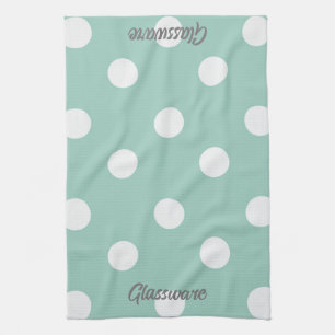 Toalla de té - puntos de Polka azul claro