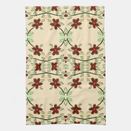 Toalla de té realmente Bonito con rojo y marrón