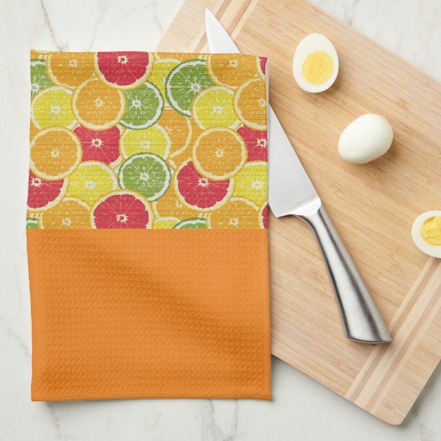 Toalla de té - Rodajas de cítricos Naranja (Doblado Cuarto)