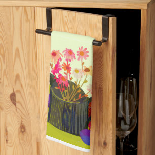Toalla de té rosada de la cocina de la cocina