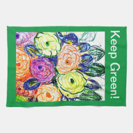 Toalla de té Rosas verdes