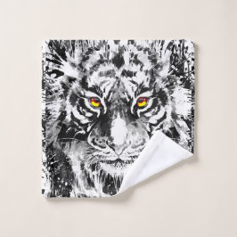 Toalla de tigre | Dibujo de tigre | Blanco y negro