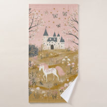 Toalla de Unicornio y Castillo para Niña