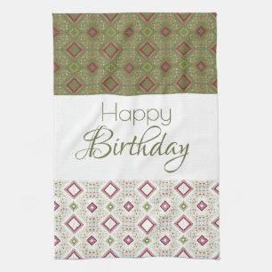 Toalla decorativa de cocina de cumpleaños feliz