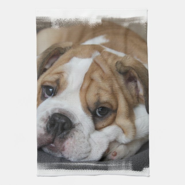 Toalla del bulldog el dormir (Vertical)