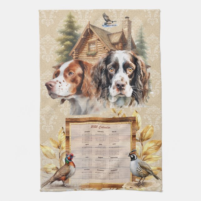 Toalla del calendario 2025 Perros cazadores en Esp (Vertical)