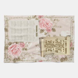Toalla del calendario 2026 Roses rosados de la ora
