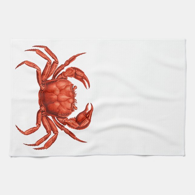 Toalla del cangrejo para una cocina costera (Horizontal)