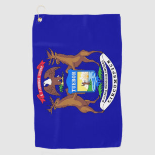 Toalla del golf con la bandera de Michigan