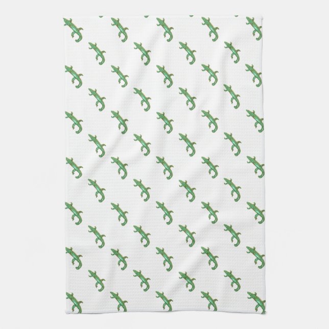 toalla del lagarto verde (Vertical)