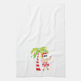 Toalla del navidad con Santa tropical