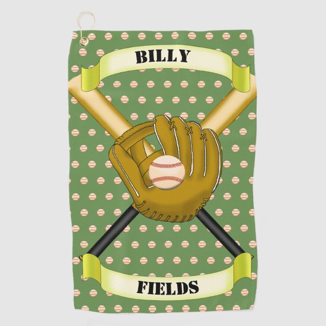 Toalla deportiva de béisbol y guante (Anverso)