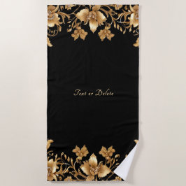 Toalla dorada floral de playa