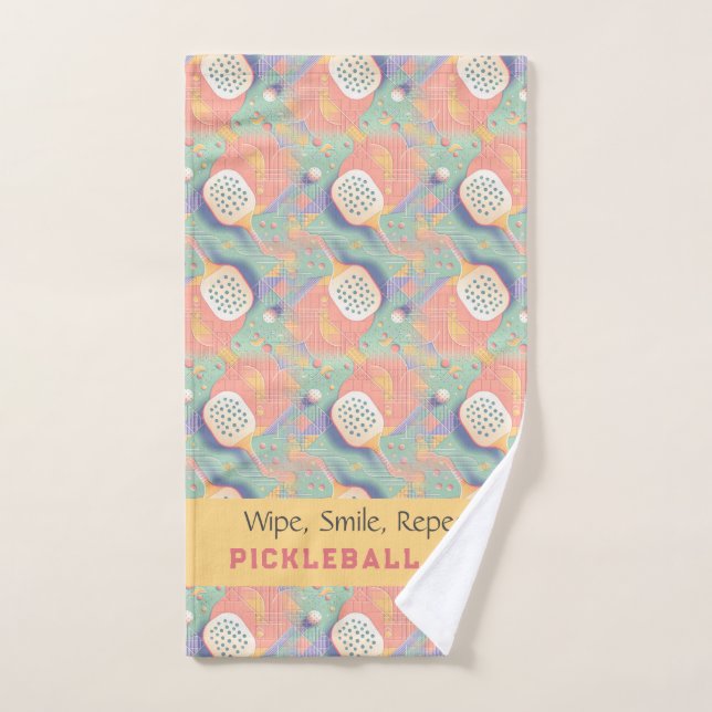 Toalla Encanto Pastel de Cancha de Pickleball (Toalla de mano)